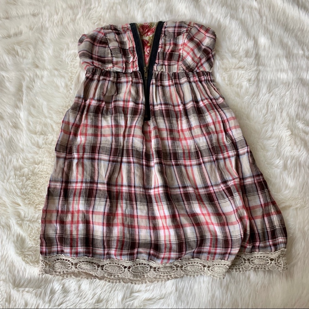 Plaid strapless dress from Charlotte Russe